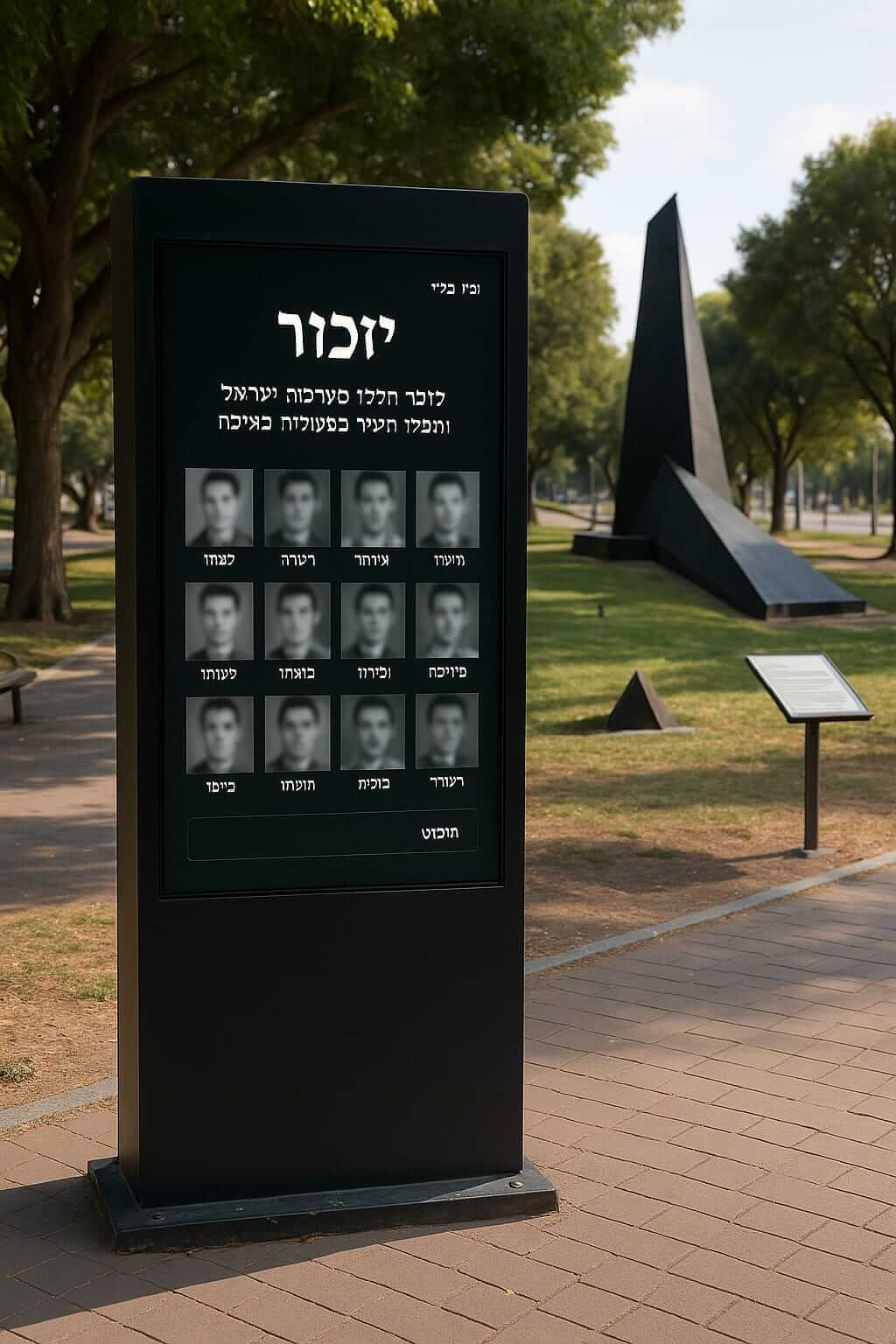 אנדרטת מסך מגע דיגיטלית